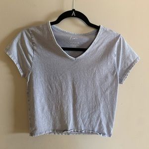 Baby blue cropped tee